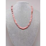Pembe Siyah Alacalı Opal Taşı Kolye 6mm (Sabit Klipsli)