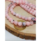 Pembe Siyah Alacalı Opal Taşı YARIM Dizi 8mm (18cm uzunluğundadır)