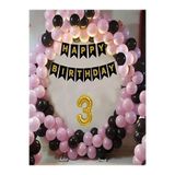 Pembe Siyah Doğum Günü Balon Zinciri, 3