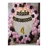Pembe Siyah Doğum Günü Balon Zinciri, 4