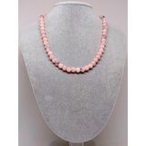 Pembe Siyah Opal Taşı Kolye 8mm (Sabit Klipsli)