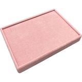 Pembe Süet Kumaş Küçük Boy Yüzük ve Küpe Tablası 24/17,5 cm - Ahşap Rengi - Bej - Seçenek 1