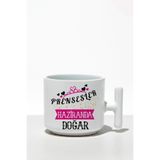 Pembe Taçlı Prensesler ..Ayında Doğar Baskılı Doğum Günü Hediyelik T Kulplu Latte Fincan Kupa Bardak, QB1L8268-06HAZİRAN