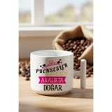 Pembe Taçlı Prensesler ..Ayında Doğar Baskılı Doğum Günü Hediyelik T Kulplu Latte Fincan Kupa Bardak, QB1L8268-12ARALIK