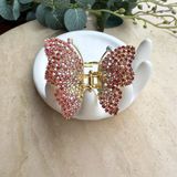 Pembe Taşlı Kelebek Metal Mandal Toka
