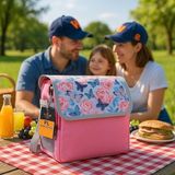 Pembe Termal Yalıtımlı Soğuk Sıcak Tutma Yiyecek Içecek Izolasyonlu Taşıma Çantası, Buz - Standart