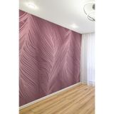 Pembe Tropikal Yaprak Desenli Tekstil Duvar Kağıdı, 100 x 100