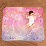 Pembe Uzay Macerası Baby Shower Hediyesi Fotoğraf Çekim Battaniyesi
