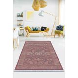 Pembe Vintage Dokuma Pamuk Tabanlı Kaymaz Kilim Klm114