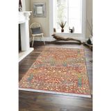 Pembe Vintage Dokuma Pamuk Tabanlı Kaymaz Kilim Klm127