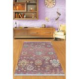 Pembe Vintage Dokuma Pamuk Tabanlı Kaymaz Kilim Klm159