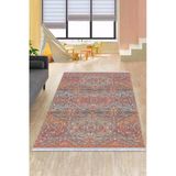 Pembe Vintage Dokuma Pamuk Tabanlı Kaymaz Kilim Klm184
