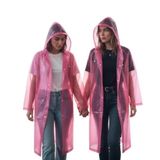 Pembe Yağmurluk – Kapüşonlu, Uzun Boy, Su Geçirmez Düğmeli Yağmurluk