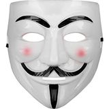 Pembe Yanaklı V For Vendetta Maskesi - Beyaz