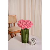 Pembe Yapay Gül Tek Dal Premium Canlı Islak Dokulu 45 Cm