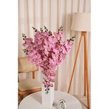 Pembe Yapay Orkide Çiçeği Tek Dal Premium Canlı Islak Dokulu 98 Cm