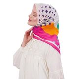 Pembe Yaprak Desen Pamuk Eşarp