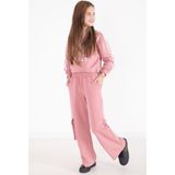 Pembe Yazı Baskılı Kargo Cep Detaylı Kız Çocuk Takım 22776 - 10 - 11 Yaş