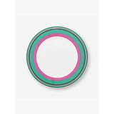 Pembe Yeşil Porselen Yemek Tabağı 28 cm