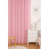 Pembe Yıldızlı Tül Perde, Kız Çocuk Odası, Sık Pile, Düz, Sade, Tül Perde, Kornişli, Pembe - 320 x 190