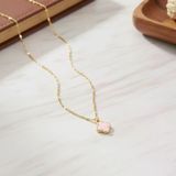 Pembe Yonca Model Kolye | Çelik Takı
