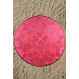 Pembe Yuvarlak Plaj Havlusu Pembe 150 CM