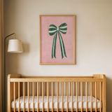 Pembe Zeminli Fiyonk Çocuk Odası Duvar Posteri Çerçeveli Tablo Duvar Dekorasyonu - 21 x 30 - Ahşap Çerçeveli