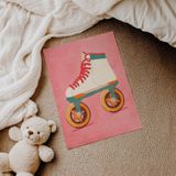Pembe Zeminli Paten Çocuk Odası Duvar Posteri Çerçeveli Tablo Duvar Dekorasyonu - 21 x 30 - Çerçevesiz Poster