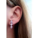 Pembe zirkon taşlı 925 ayar gümüş tasarım küpe