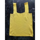 Pembecin Sarı Kare Yaka Atlet Triko Crop S / M / L Beden Uyumlu - Standart