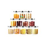 Pembelia Life 12 Parça 200 Ml Borosilik Cam Metal Kapaklı Baharatlık Vakumlu Saklama Kavanozu