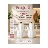 Pembelia Life 2’li Porselen Bal Kabak Model Yağdanlık Seti Ayçiçek Yağı Zeytin Yağı Şişesi Herbiri 1000 ml