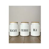 Pembelia Life 3’lü Bambu Kapaklı 800 ml Çay/Şeker/Kahve Saklama Kavanozu Tea Sugar Coffee
