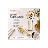 Pembelia Life Desenli Seramik Kirli Kaşıklık Tezgah Üstü Kepçe Kaşık Altlığı Düzenleyici Özel Tasarım El Yapımı Kaşık Altlığı Kaşık Düzenleyici