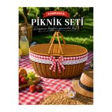 Pembelia Life Hasır Oval Piknik Sepeti Bambu Sepet Kapaklı Nostarjik Pötikare Astarlı Çift Kapaklı Piknik Sepeti