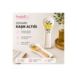 Pembelia Life Limon Desenli Seramik Kirli Kaşıklık-Tezgah Üstü Kepçe Kirli Kaşık Altlığı El yapımı Özel Tasarım Kaşıklık Kaşık Altlık Düzenleyici