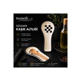 Pembelia Life Seramik Dama Desen Kirli Kaşık Altlığı Kaşıklık Tezgah Üstü Kepçe Kaşık Altlığı Düzenleyici Kaşıklık
