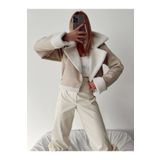 Pembenokta Moda İÇİ PELUŞ SÜET CROP KABAN