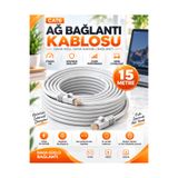 PEMBERTON Cat6 RJ45 Ethernet Kablosu Yüksek Hızlı Internet Ağ Kablosu 15 Metre