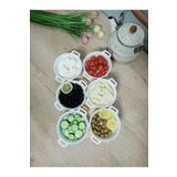 Pembishayatlar 6lı Porselen Yuvarlak Kulplu Derin Kahvaltılık Kase 15 cm