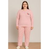 Pemilo Kadın 0387 Büyük Beden Raporlu Kalın Kışlık Pijama Takımı