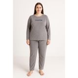 Pemilo Kadın 13213-2653 Büyük Beden Kadife Pijama Takımı