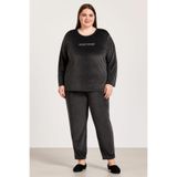 Pemilo Kadın Büyük Beden 13213 Kadife Pijama Takımı