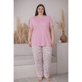 Pemilo Kadın Büyük Beden 2005-4 Kısa Kol Likralı Pijama Takımı