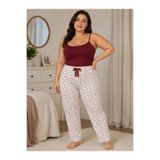 Pemilo Kadın Büyük Beden Desenli Milan Tek Alt Pijama