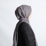 Pemira Pamuklu Flamlı Gri Şal