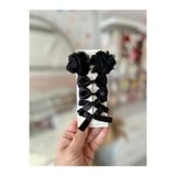 pempem bandana kız bebek çocuk mini klips toka set lazer çiçek kurdela fiyonk flower set