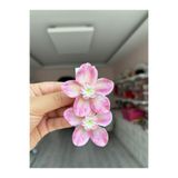 pempem bandana Kız Bebek Çocuk Renkli Lotus Çiçekli Lastik Toka 1 Çift