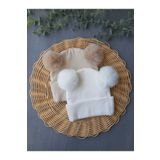 pempem bandana Kız bebek peluş ponponlu kaskorse bere