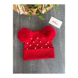pempem bandana Kız bebek/çocuk Kırmızı Kaşkorse İncili Bere, Bebek Hediyelik